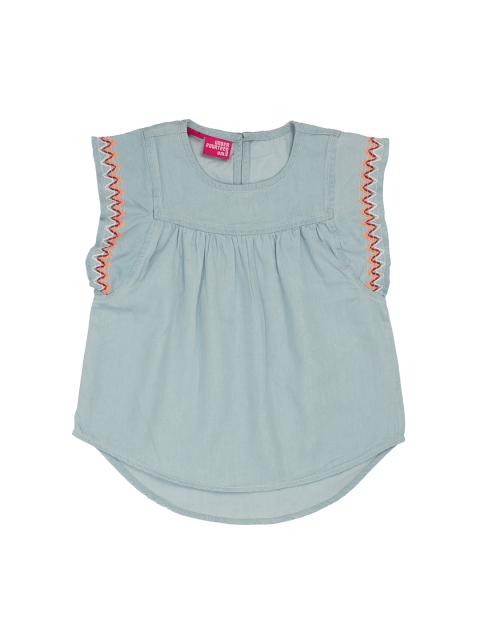 

UNDER FOURTEEN ONLY Blue Solid Regular Top
