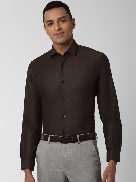 

Peter England Elite Men Coffee Brown Slim Fit Solid Casual Shirt