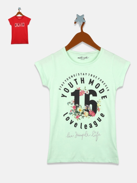 

Monte Carlo Set Of 2 Red & Green Printed Regular Top