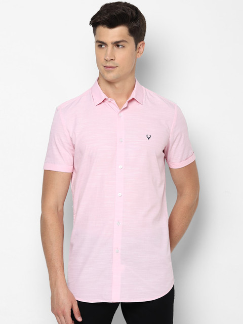 

Allen Solly Men Pink Pure Cotton Slim Fit Solid Casual Shirt