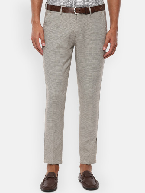 

Louis Philippe Sport Men Grey & Black Slim Fit Self Design Regular Trousers