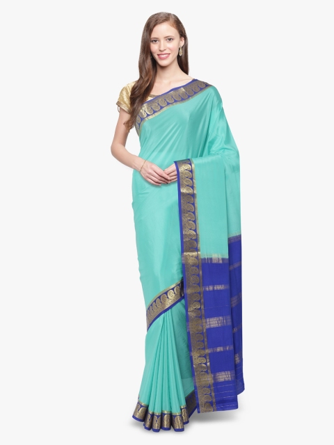 

Sudarshan Silks Blue Pure Silk Solid Mysore Silk Saree