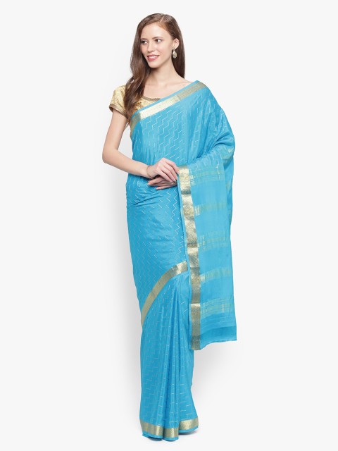 

Sudarshan Silks Blue Pure Silk Solid Mysore Silk Saree