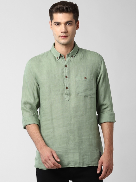 

Peter England Men Green Slim Fit Solid Casual Shirt