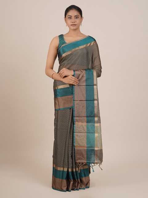 

Pothys Grey Striped Art Silk Saree