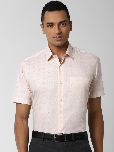 

Peter England Men Beige Regular Fit Printed Formal Shirt
