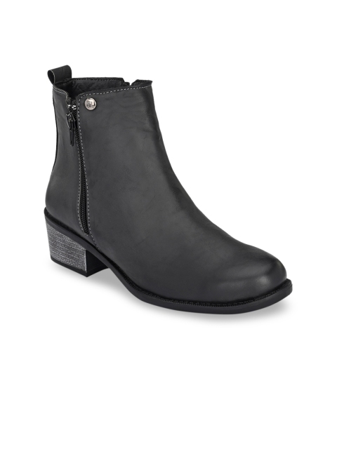 

El Paso Women Black Flat Boots Casual Shoes