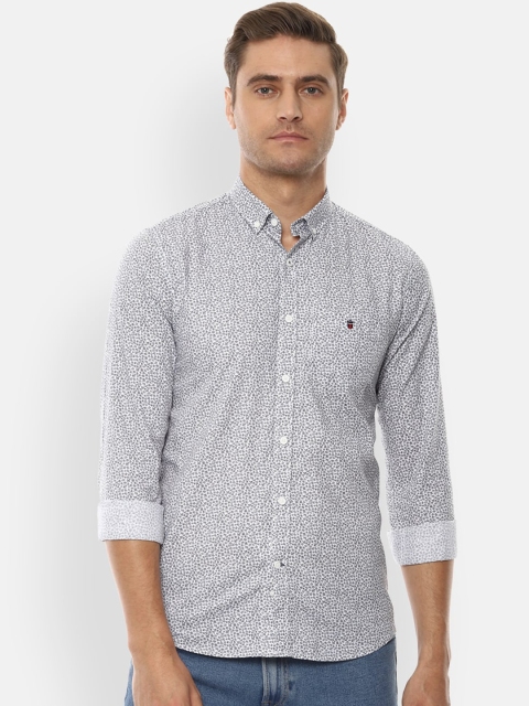 

Louis Philippe Sport Men White & Blue Slim Fit Printed Casual Shirt