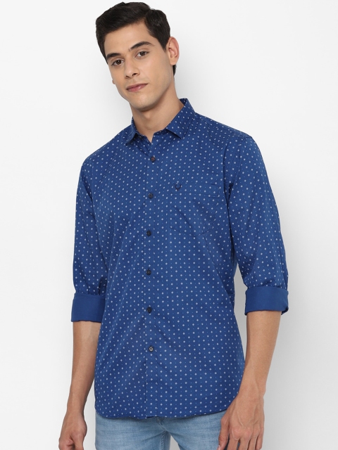 

Allen Solly Men Blue Pure Cotton Slim Fit Printed Casual Shirt