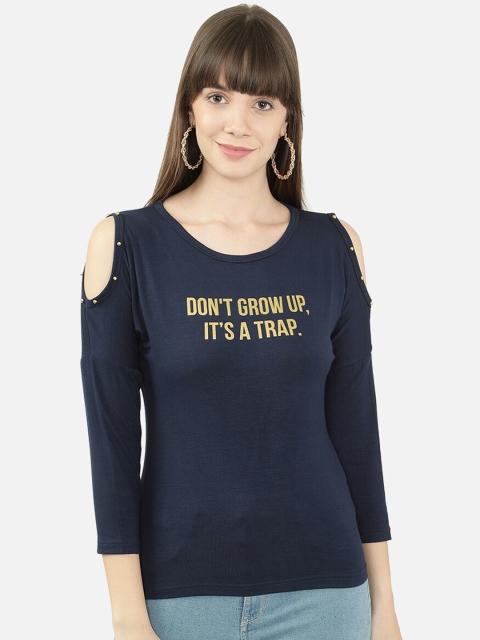

V2 Value & Variety Blue & Gold-Toned Regular Top