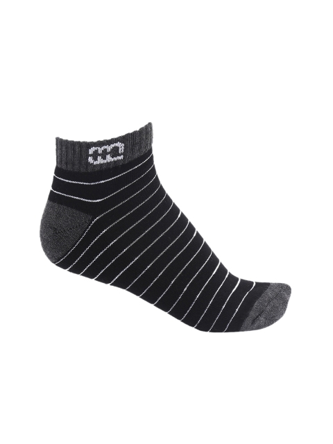 

Ajile by Pantaloons Men Black & White Striped Ankle-Length Socks