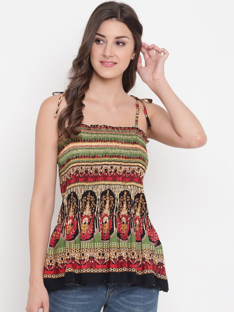 

Aawari Women Multicoloured Printed A-Line Shoulder Strap Top, Multi