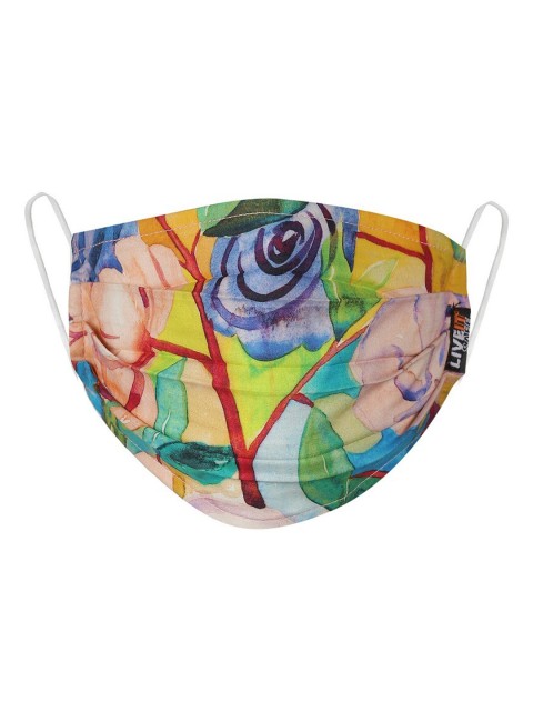 

LIVE IT SAFE Green & Blue Printed 4-Ply Reusable Anti-Pollution Nano Technology Cotton Cloth Mask