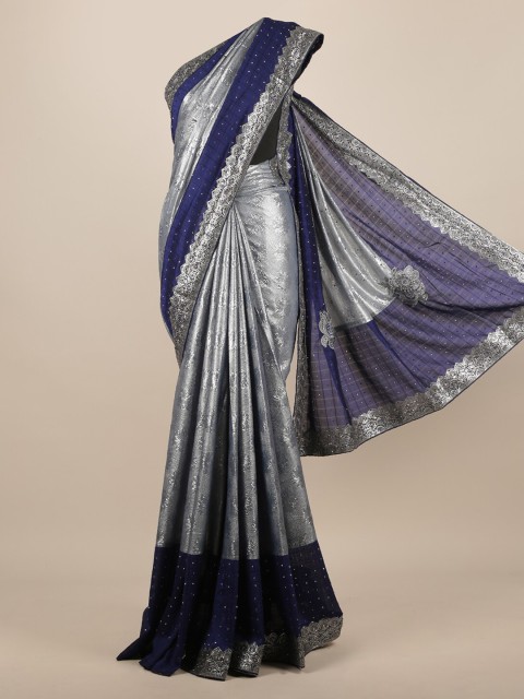

Pothys Grey Embellished Jute Silk Saree