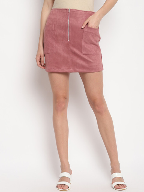 

OTORVA Suede Pink Mini Pencil Skirt
