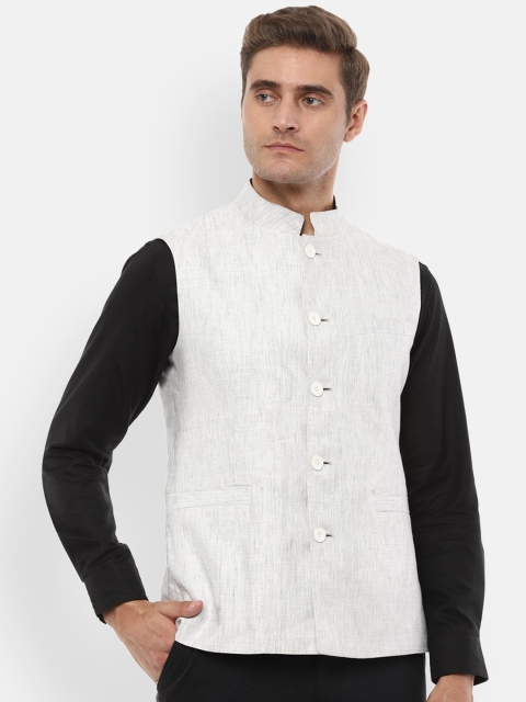 

Louis Philippe Men Grey Solid Waistcoat