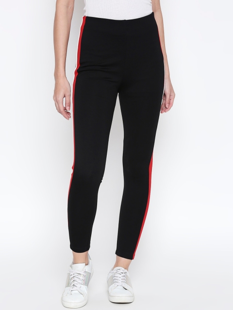 

People Women Black Solid Skinny-Fit Treggings
