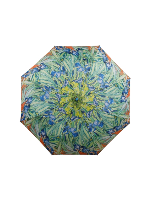 LOOM LEGACY Green & Blue Printed 3-Fold Umbrella