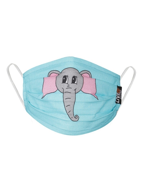 

LIVE IT SAFE Kids Blue & Grey Printed Reusable 4-Ply Nano Technology Cloth Mask