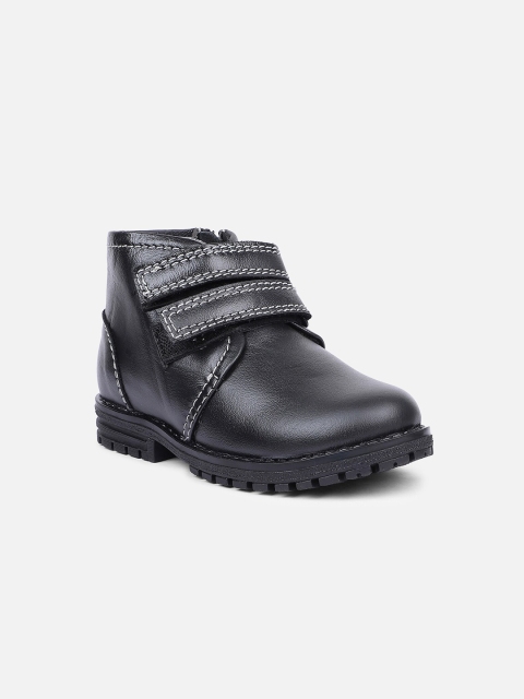

Kids Ville Boys Black Leather Flat Boots