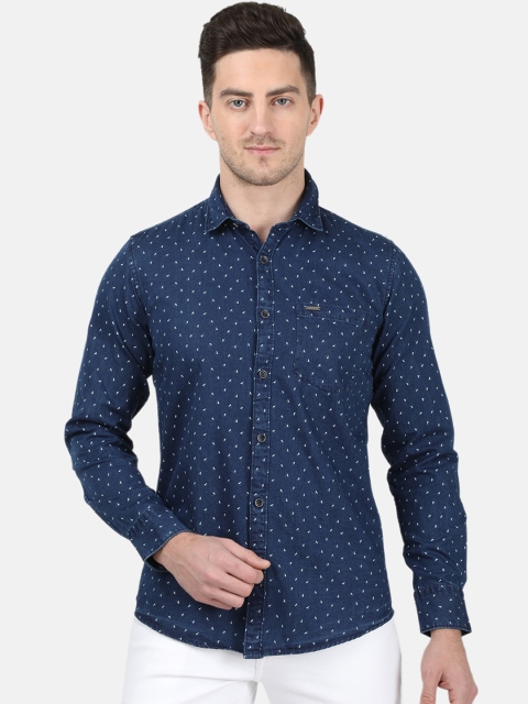 

Monte Carlo Men Navy Blue & White Slim Fit Printed Casual Shirt