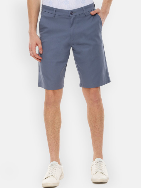 

V Dot Men Blue Solid Regular Fit Chino Shorts