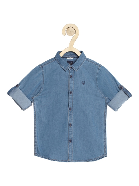 

Allen Solly Junior Boys Blue Slim Fit Printed Casual Shirt
