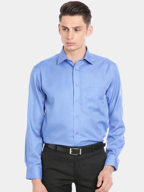 

Double Two Men Blue Slim Fit Solid Formal Shirt