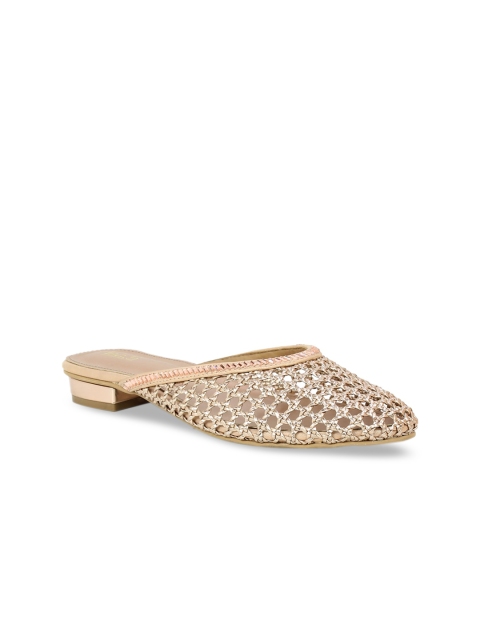

Inc 5 Women Rose Gold-Toned Embellished Mules