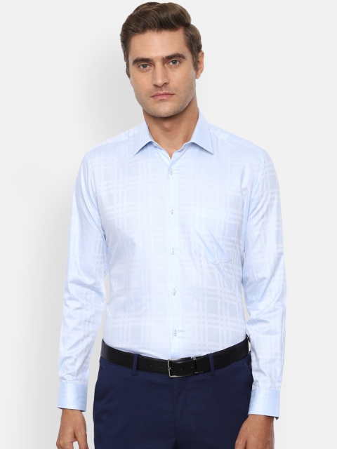 

Van Heusen Men Blue & White Regular Fit Checked Formal Shirt