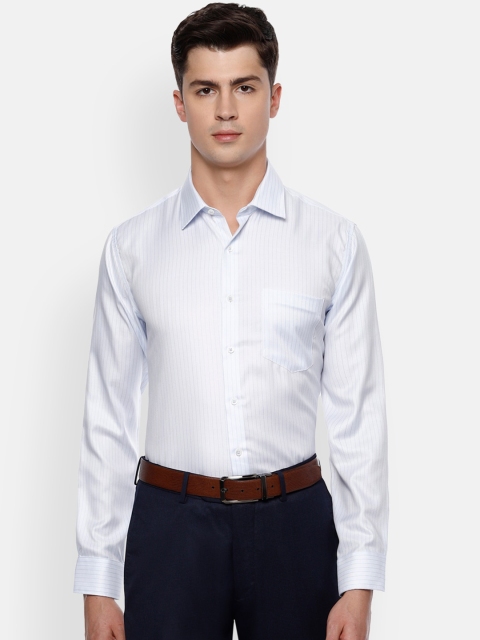 

Van Heusen Men White Slim Fit Striped Formal Shirt