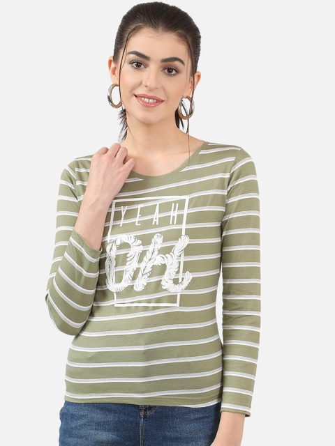 

V2 Value & Variety Green & White Striped Chambray Regular Top