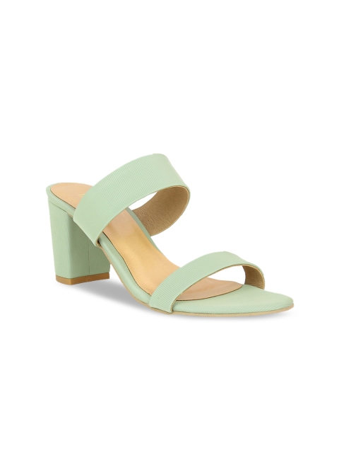 

Inc 5 Women Green Solid Open Toe Heels