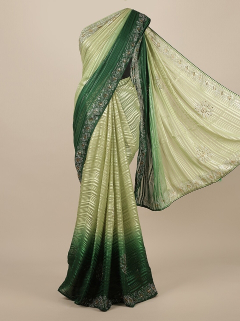 

Pothys Green Woven Design Poly Chiffon Saree