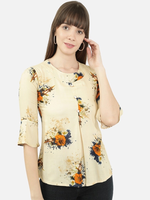 

V2 Value & Variety Yellow Floral Regular Top