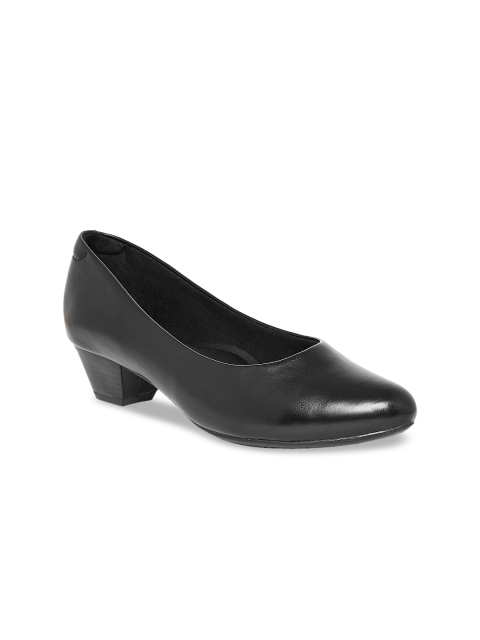 

Forever Glam by Pantaloons Women Black Solid Leather Pumps