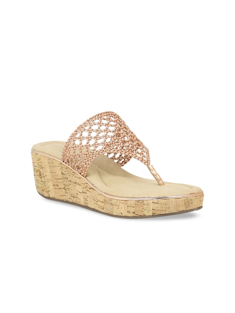 

Inc 5 Women Rose Gold-Toned Open Toe Wedges