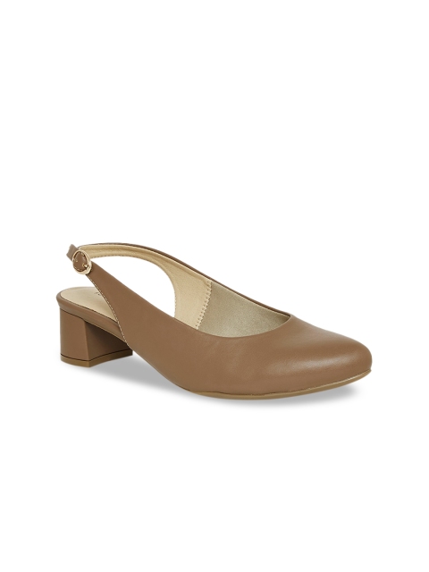 

Forever Glam by Pantaloons Women Brown Solid Leather Mules