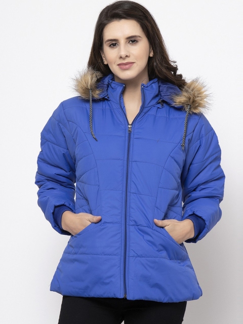 

VOXATI Women Blue Solid Parka Jacket