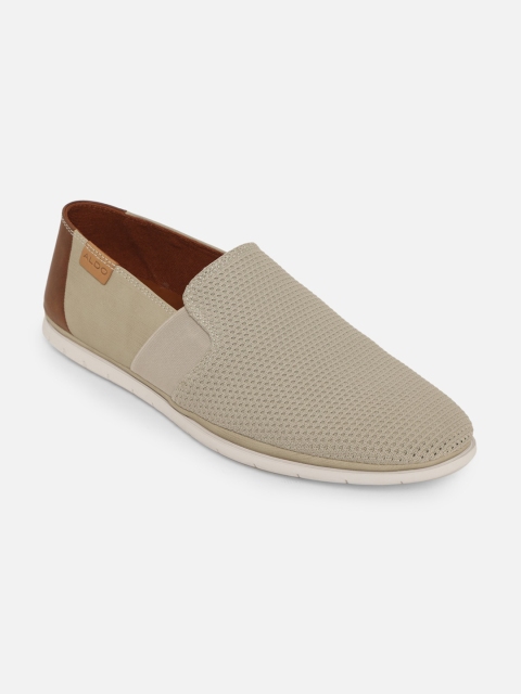 

ALDO Men Beige Woven Design Slip-On Sneakers