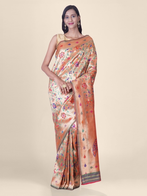 

Hastakala Pink Tissue Woven Design Handloom Paithani Saree