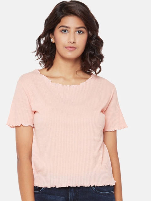 

People Pink Self Design Regular Top