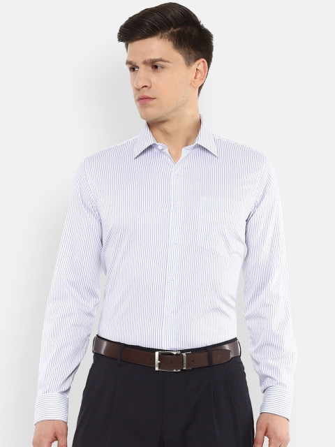 

Van Heusen Men Blue & White Slim Fit Striped Formal Shirt