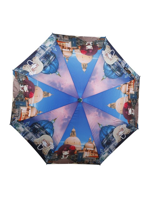 

LOOM LEGACY Blue & Beige Printed 3-Fold Umbrella