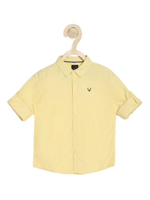 

Allen Solly Junior Boys Yellow Slim Fit Printed Casual Shirt