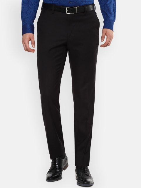 

Van Heusen Men Black Slim Fit Solid Formal Trousers