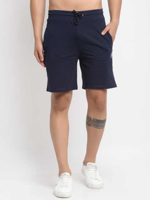 

Global Republic Men Navy Blue Solid Slim Fit Sports Shorts
