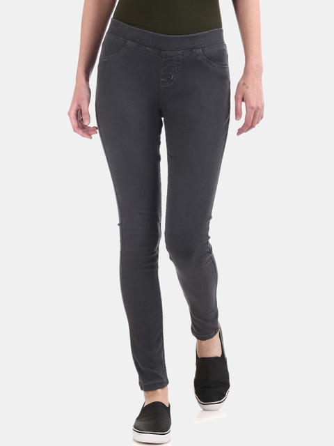 

Cherokee Women Grey Solid Jeggings