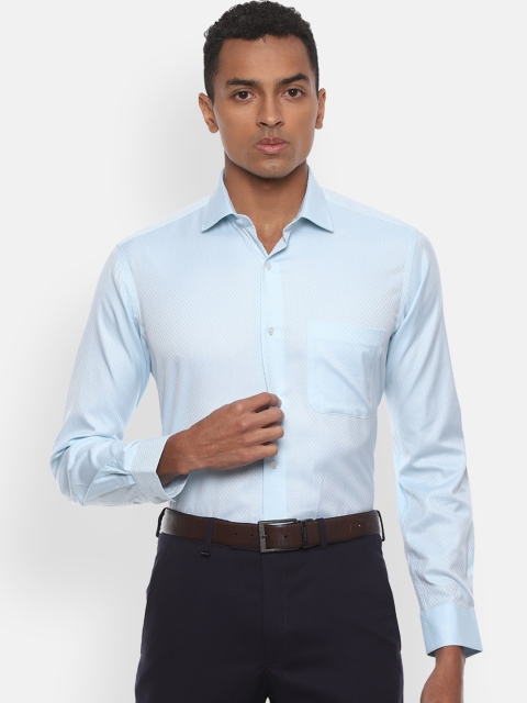 

Van Heusen Men Blue Regular Fit Textured Formal Shirt