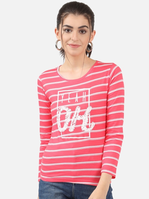 

V2 Value & Variety Women Pink Printed Round Neck T-shirt